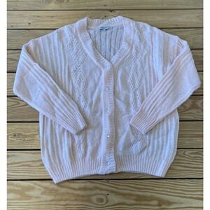 NEW Frnch Paris Button Up Knit Cardigan Size Small Women’s Pink